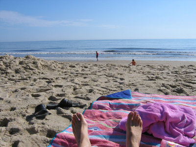 playing at the beach